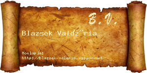 Blazsek Valéria névjegykártya